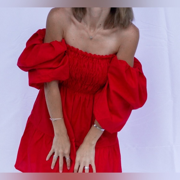 Balloon Poplin Ruffle Dress - Picture 2 of 4